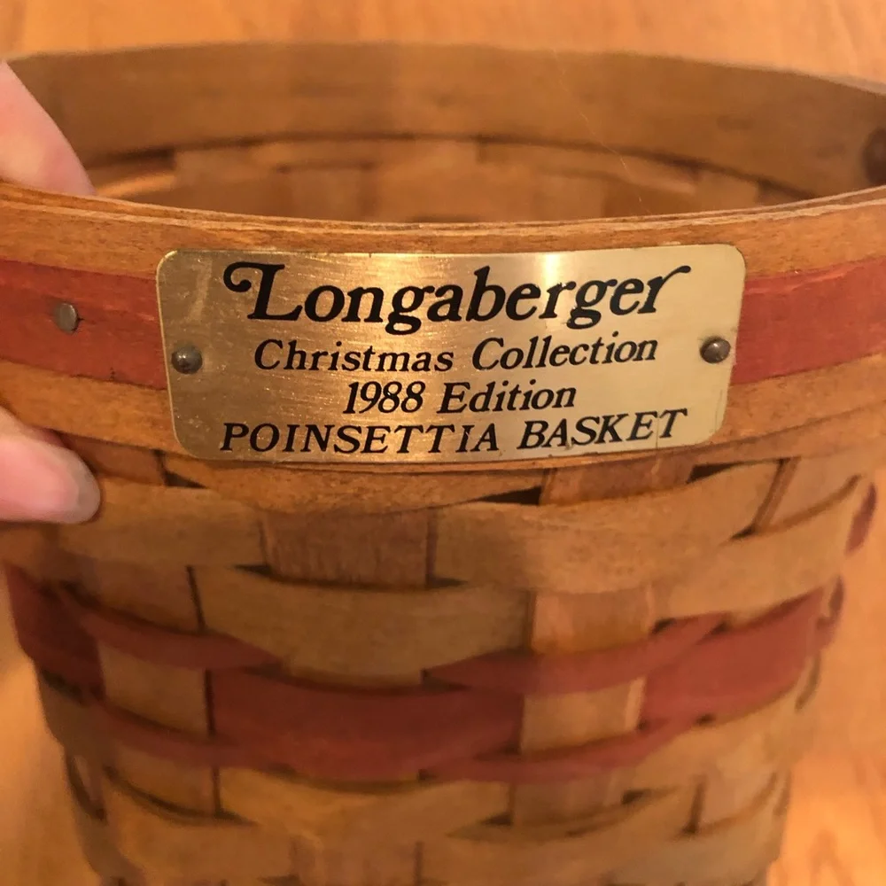 Longaberger 1988 Poinsettia Basket | Christmas Collection | Vintage Decor